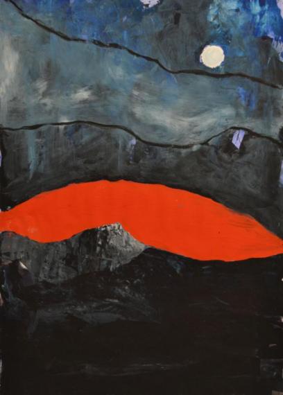 Ohne Titel, 2012, Gouache auf Karton, 100 x 70 cm, Inv.Nr.: G014