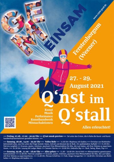 Kunstausstellungen und Programm 27. 9 - 29.9.2021 in Ferstenborgum (Weener)